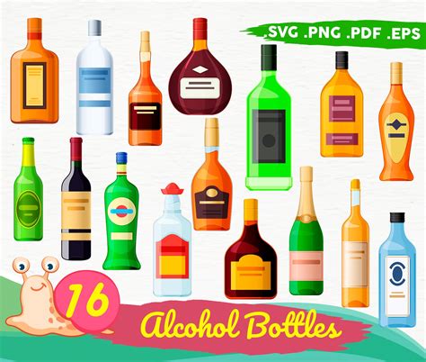Alcohol Svg Bundle Alcohol Bottle Svg Bottle Svg Wine Personal Commercial License Whiskey Svg