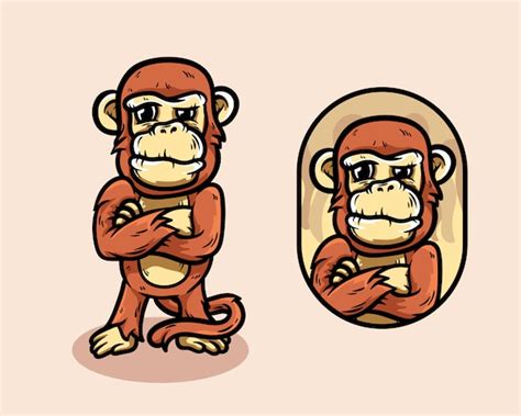 Premium Vector Cartoon Monkey Mascot Character