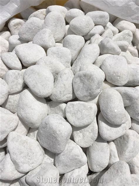 Nature Carrara White Marble Pebblestone Ton Sale From China