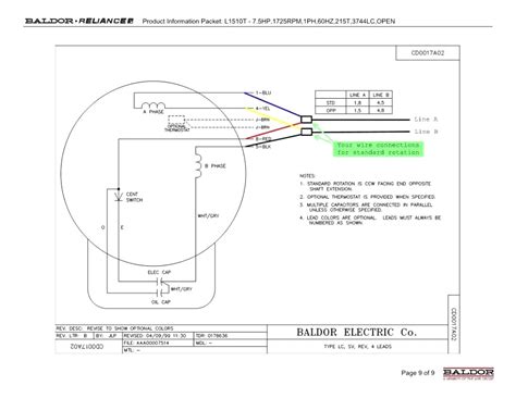 baldor reliance industrial motor wiring diagram  wiring diagram