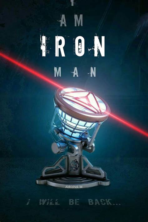 The Iron Man Movie Poster Is Shown In Blue And Red Lights With An