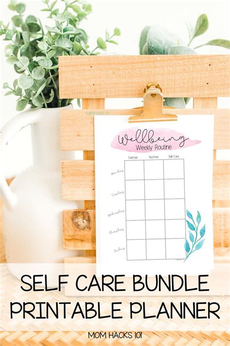 Self Care Planner Printable Self Care Journal Wellness Etsy