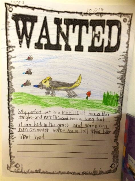 Design A Wanted Poster Using Descriptive Language Animal