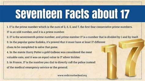 Seventeen Facts About 17 Mathematics Day