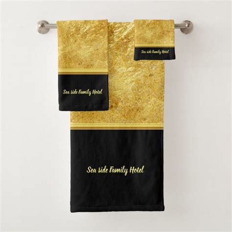 Shop for bath towel sets in bath towels. Personalize romantic modern gold foil with black bath ...