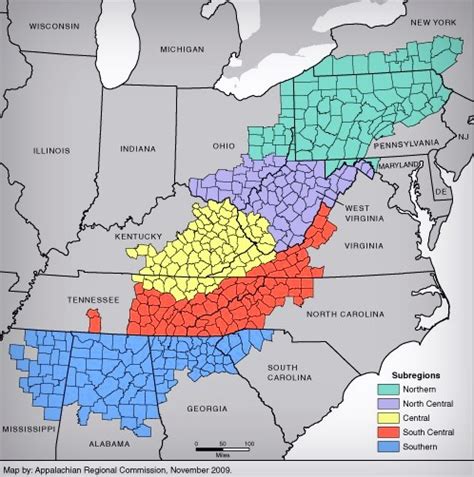 Appalachian Subregions In West Virginia West Virginia Explorer