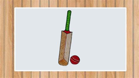 How To Draw Cricket Bat And Ball Step By Step With Colors 123 Drawing