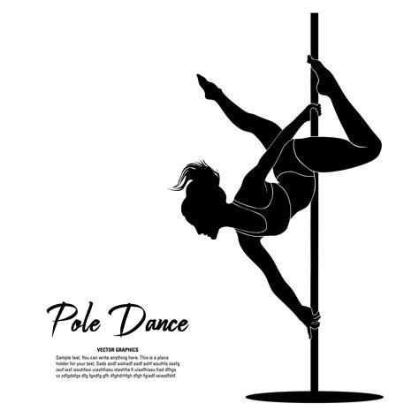 Silhouette Of Female Pole Dancer Acrobatic On A Pole Vector Illustration 22600731 Vector Art At