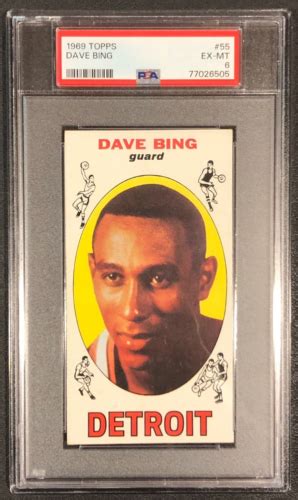 Dave Bing Rookie Rc Detroit Pistons 1969 Topps Psa 6 Basketball Card 55 Ebay