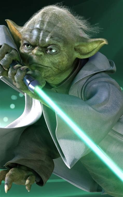 Download Yoda With Lightsaber Star Wars Tablet Wallpaper