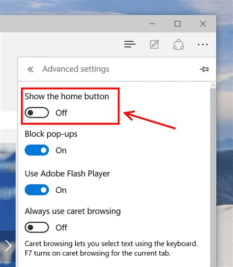 How To Show Home Button On Edge In Windows 10 Add Or Remove Microsoft