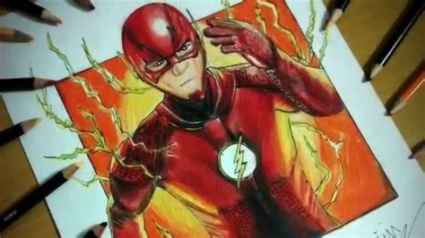 The line starts at the lower left side of the jaw, then moves up toward the horizontal construction line. The CW Flash drawing - YouTube