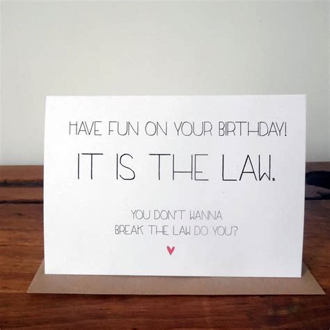 Birthday Law Card By Witty Hearts