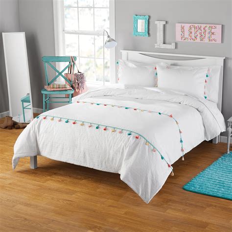 Your Zone Seersucker 3 Piece Comforter And Sham White Bedding Set With