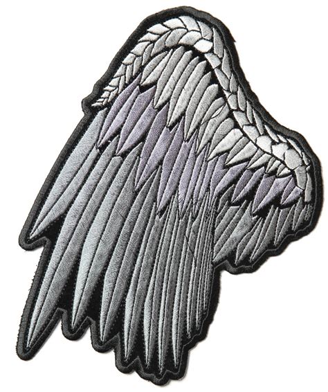 Silver Left Angel Wings Patch Angel Wing Patches Thecheapplace
