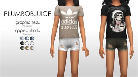 Lana Cc Finds Graphic Tees And Ripped Shorts Ts4