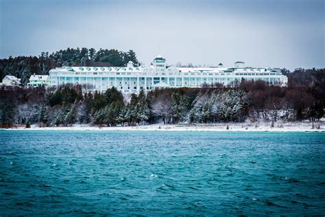 Grand Hotel Asleep For The Winter On A Frozen Mackinac Island