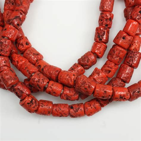 199 1g Tibetan Red Coral Beaded Necklace Property Room
