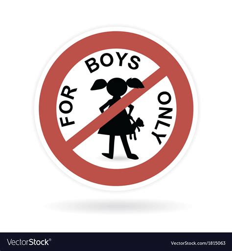 Sign For The Boys Royalty Free Vector Image Vectorstock