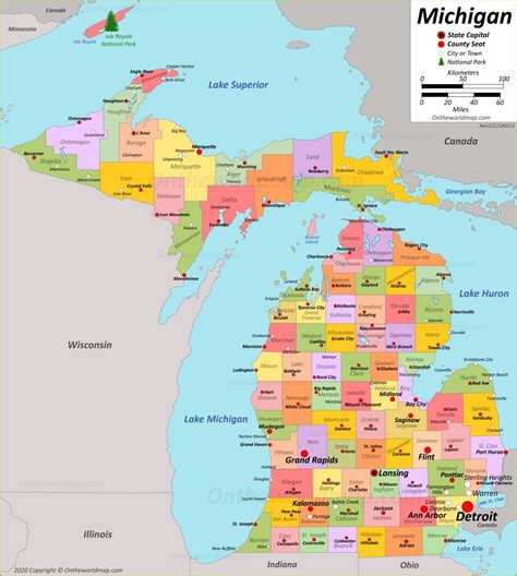 Map Of Michigan Counties With Cities South Florida Map
