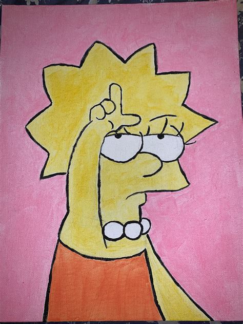 Lisa Simpson Painting On Canvas Etsy
