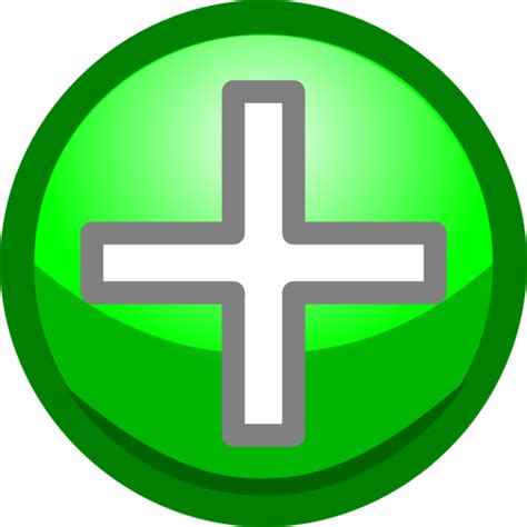 Green Plus Symbol Public Domain Vectors