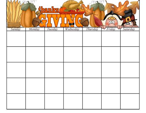 Printable Monthly Calendar November