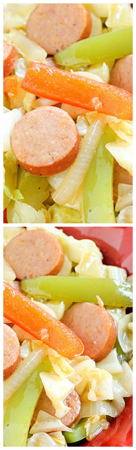 However, you can add 1/2 cup of chopped onion when you add the garlic if you wish — but it does increase the carbs to just over 7 net carbs per serving. Kielbasa and Cabbage Skillet | Recipe (With images ...
