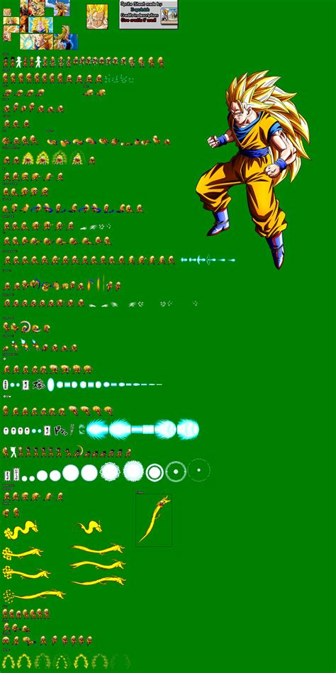 Goku Ssj3 Jus Sprite Sheet Recolor By X Sputnick On Deviantart