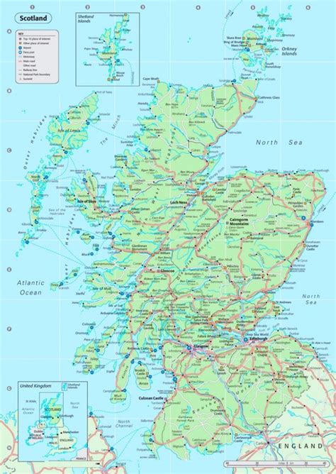 4 Free Printable Map Of Scotland With Cities And States Pdf Download