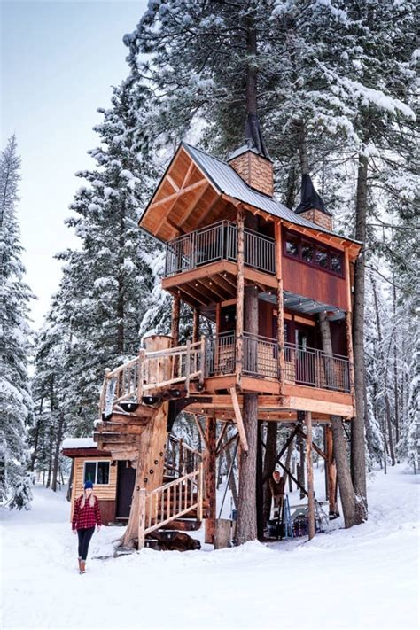 Although it is not a treehouse, we adore our cabin at the cottage in hermann missouri. 22 Must See Winter Cabins Deep In The Woods - Deluxe Timber