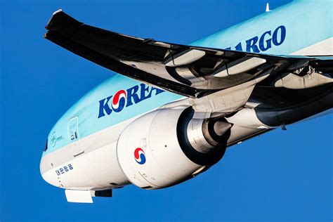 Korean Air Cargo Boeing 777 200 Cargo Plane At Airport Air Freight And