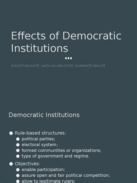 Effects Of Democratic Institutions Parliamentary System Democracy