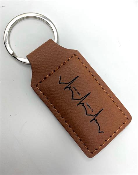 Custom Laser Engraved Leather Keychain Etsy