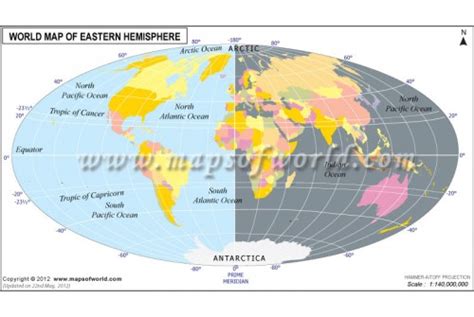 Map Of The Eastern Hemisphere Labeled World Map