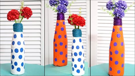 Flower Vase From Waste Bottle Recycled Material Craft Little