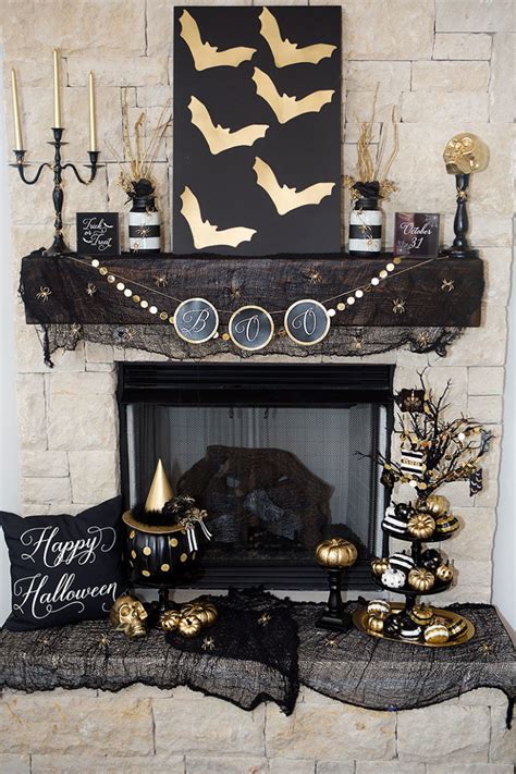 Spruce up the look of your fireplace insert with a new surround. 70 Great Halloween Mantel Decorating Ideas - DigsDigs