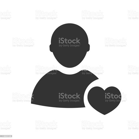 Like Person User Icon Vector Man With Heart Illustration Stock