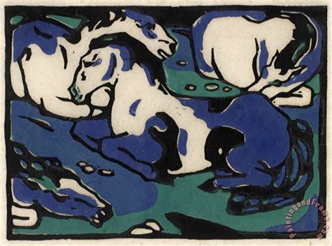 Franz Marc Resting Horses Painting Resting Horses Print For Sale