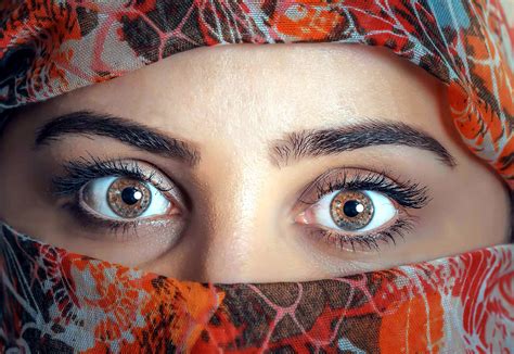Free Picture Muslim Woman Pretty Girl Eyes Covered Face