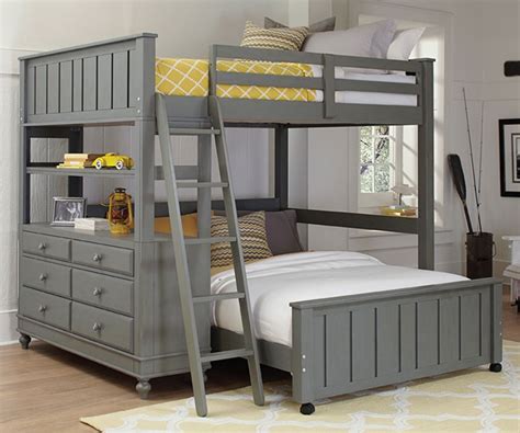 2040 Twin Size Loft Bed With Full Size Lower Bed Lakehouse Collection