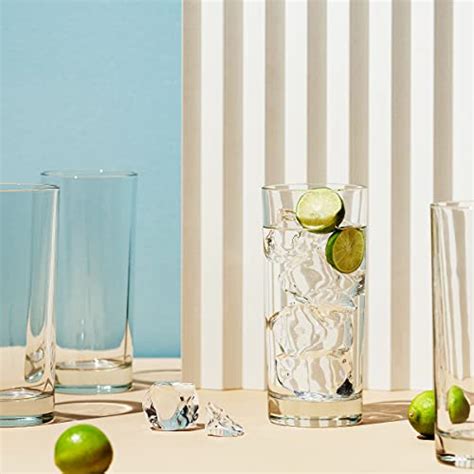 Godinger Highball Drinking Glasses Italian Made Tall Glass Cups Water Glasses Cocktail