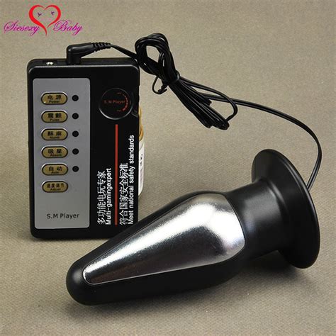 1 Set Anal Electro Plug Electric Shock Host And Cable Electro Shock Sex Toys Electro Stimulation