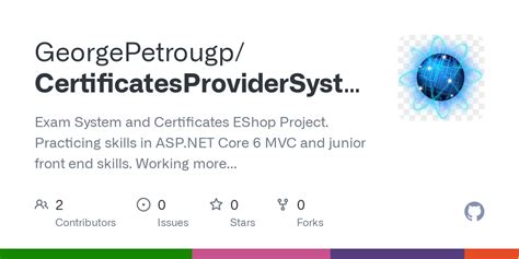 Github Georgepetrougp Certificatesprovidersystem Exam System And Certificates Eshop Project
