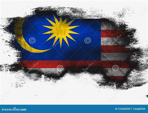 Malaysia Flag Painted With Brush Stock Illustration Illustration Of