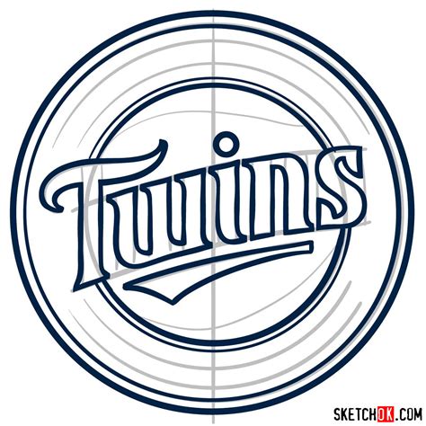 How To Draw Minnesota Twins Logo Mlb Logos Sketchok Easy Drawing Guides