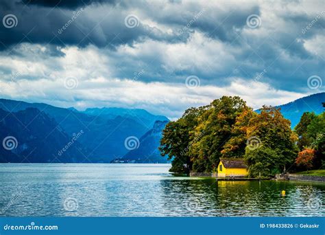 View Of Gmunden Wide Traunsee Lake Stock Photo Image Of Autumn