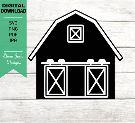 Barn Svg Barn House Clipart Silhouette Cut File Png  Etsy