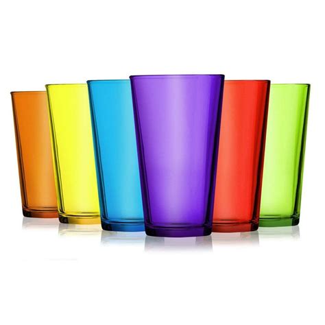 party color full accent 16 oz mixing glasses set of 6 by tabletop king additional vibrant