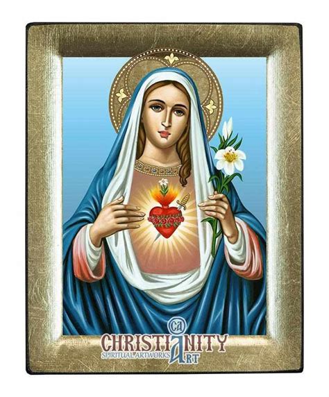 Immaculate Heart Of Virgin Mary Byzantine Icon Christianity Art